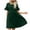 Green, variant on Diufon Summer Dresses for Women Solid Color Mini Dress Round Neck Ruffle Short Sleeve Dress