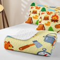 thumbnail image 4 of Manfei Adventure RV Accessories Quilt King 3 Pieces,Cartoon Squirrel Duck King Coverlet Set,Light Yellow Orange,1 Bedspread and 2 Pillowcases, 4 of 7