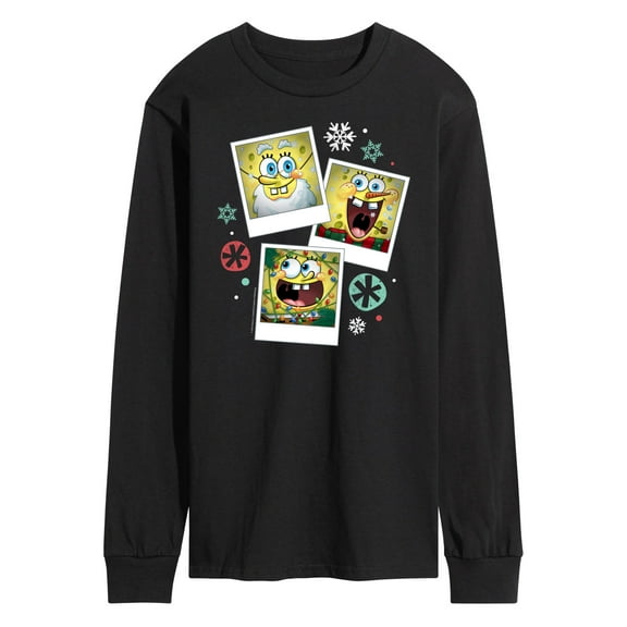 SpongeBob SquarePants - Christmas Photo Collage - Men's Long Sleeve T-Shirt