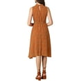 thumbnail image 3 of Vestido floral sin mangas hasta la rodilla de INSPIRE CHIC para mujer M Naranja, 3 of 7