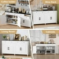 thumbnail image 4 of PAKASEPT Sideboard Buffet Cabinet with Drawers, Large Coffee Bar Tables with 4 Doors and 4 Drawers, Wood Kitchen Storage Cabinets with Storage Cabinets, Sideboard Credenza for Dining Room, 4 of 8