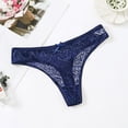 thumbnail image 2 of WZXFASHION Low Lace Patchwork For In Women Color Panties Sexy Thong Waist Solid Intimates Blue XL, 2 of 4