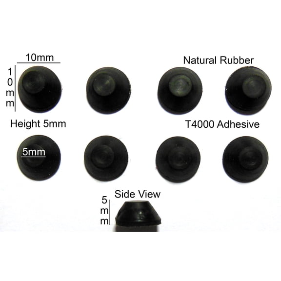 VATH Self Adhesive Rubber Feet 10mm(L)x 10mm(W)x 5mm(H) x 5mm 8pcs [RB6]