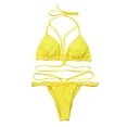 thumbnail image 4 of Viikei Bikini Set Swimwear for Women Plus Size Summer 2 Piece Halter Strap Cross Backless Beachwear Swimsuit, 4 of 6