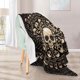 thumbnail image 2 of Manta para sofá de 50 x 60 pulgadas, con calaveras, huesos, roseta, suave y acogedora manta de franela polar personalizada, ligera, cálida y difusa, para Halloween, para cama, sofá, silla, 2 of 7
