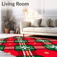 thumbnail image 2 of ODIKA 8'x10' Machine Washable Non-Slip Area Rug, Traditional Tartan Plaid with Holly Berry Accent Motifs High Traffic Rug with Pad, Red, 625710, 2 of 8