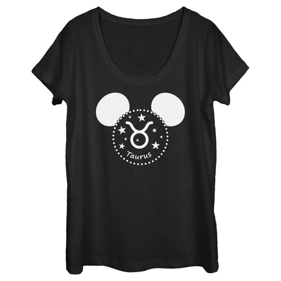 Women's Mickey & Friends Taurus Silhouette Graphic Tee Black Medium