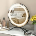 thumbnail image 2 of Costway Miroir de Maquillage Rond 16 Pouces avec 3 Couleurs de Lumières à Intensité Réglable et Fonction Mémoire Noir, 2 of 10
