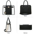 thumbnail image 4 of MKP Womens Satchel Female Handbags Two Tone Vegan Leather Shoulder Bag with Wallet 2pcs Set, 4 of 7