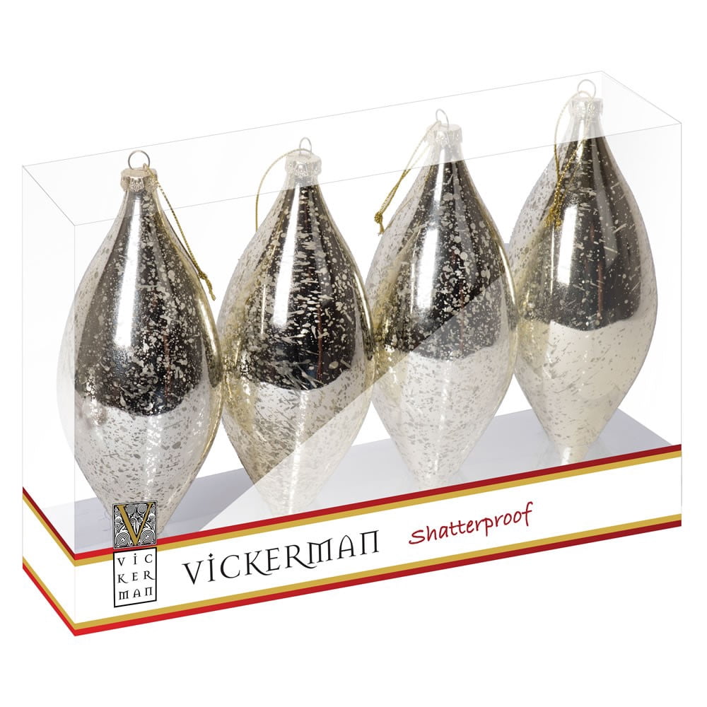 Vickerman M155438 7" Champagne Shiny Mercury Drop 4/Box