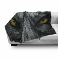 thumbnail image 3 of Eye Soft Flannel Fleece Throw Blanket, Dangerous Mammal Eyes of Wild Wolf Aggressive Predator Carnivore Image Print, Cozy Plush for Indoor and Outdoor Use, 50" x 60", Black White Yellow, by Ambesonne, 3 of 6