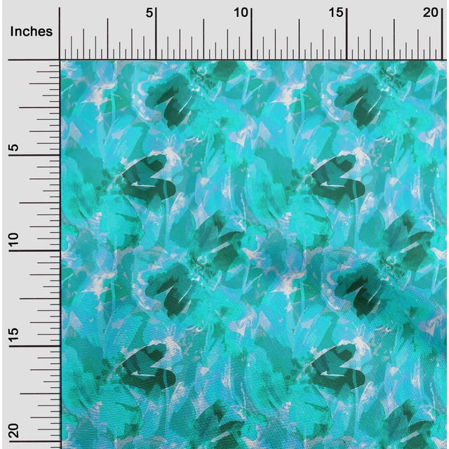 oneOone Silk Tabby Turquoise Blue Fabric Florals Sewing Craft Projects Fabric Prints By Yard 42 Inch Wide