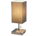 thumbnail image 2 of Simple Designs Petite Stick Lamp with USB Charging Port and Fabric Shade - Gray, 2 of 8
