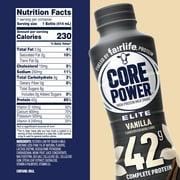 ,Core Power Fairlife Elite 42g High Protein Milk Shake, Ready To Drink for Workout Recovery, Vanilla, 14 fl oz, Pack of 12