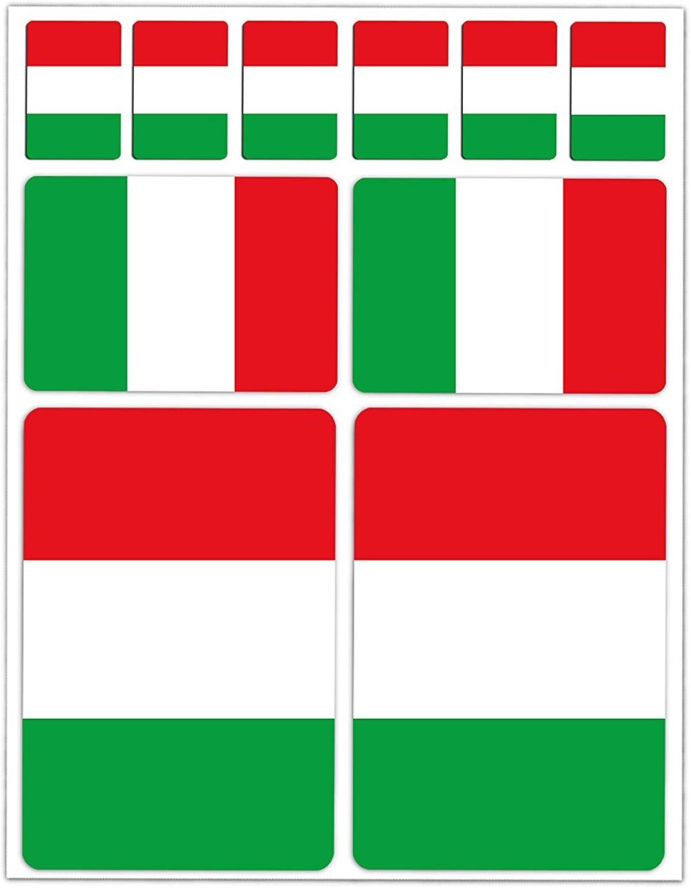 Set of 10 x Vinyl Stickers Set Decals Italy National Italian Flag Car