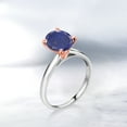 thumbnail image 4 of Gem Stone King 2.00 Ct Oval Blue Lapis 925 Silver and 10K Rose Gold Ring Ring (Size 6), 4 of 4