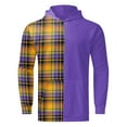 thumbnail image 4 of Vedolay Mens Zip Up Hoodie Letter Print Tees Sweatshirt Long Sleeve Pullover Purple,XL, 4 of 4