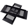 thumbnail image 5 of 4 Pcs Cache-Ventilation Rectangulaire en Alliage d'Aluminium Noir pour Armoire à Chaussures, 5 of 5