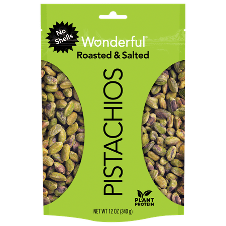 Wonderful Pistachios, No Shells, Roasted & Salted, 12 Oz Resealable Pouch