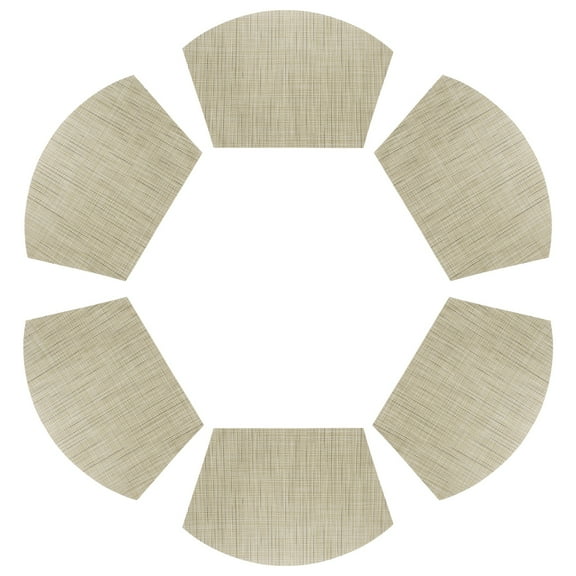 Uxcell 6pcs Wedge Placemats 18" x 12" Woven Vinyl Round Table Placemats, Yellow