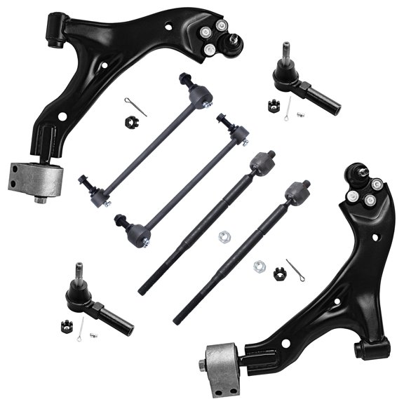 Detroit Axle - Front 8pc Control Arms Kit for 05-07 Chevrolet Equinox Pontiac Torrent, Lower Control Arms with Ball Joint Outer Inner Tie Rods Sway Bar Links 2005 2006 2007 Replacement