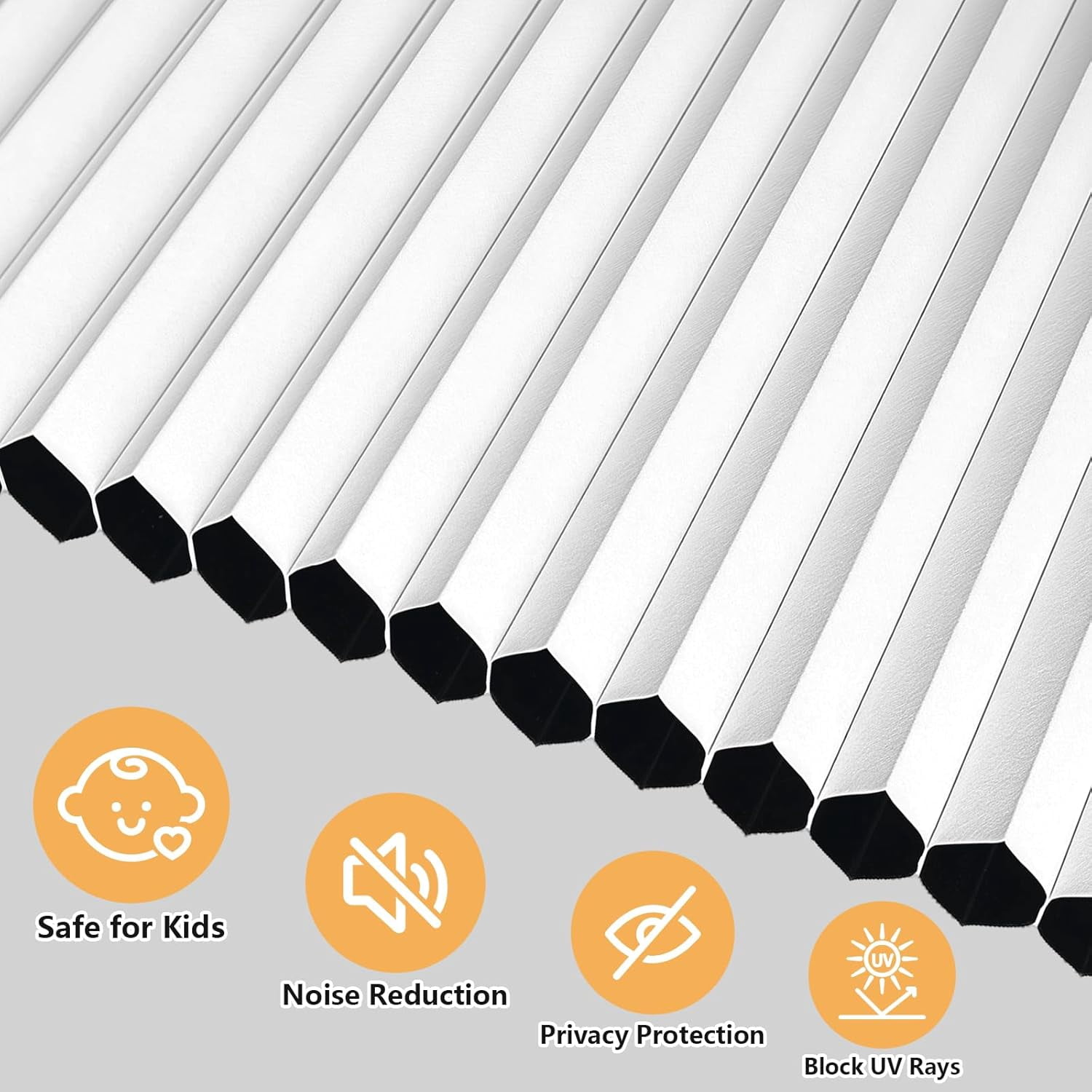 Shade&Beyond No Tools No Drill Blinds for Indoor Windows 20"W x 48"H, Cordless Top Down Bottom Up (TDBU) Blackout Cellular Honeycomb Shade for Window,White