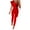 Red, variant on VerPetridure Women's Loose Sleeveless One Off Shoulder Jumpsuits for Women Summer Solid Backless Belted Rompers Straight Leg Long Pants