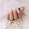 thumbnail image 1 of 24-piece Small Round Head Matte Nails French Style DIY Artificial Exquisite Unique Graceful Personality Nail for Manicure Lovers 18flesh color, 1 of 4