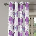 thumbnail image 3 of Ambesonne Butterfly Grommet Curtain, Modern Poly Effect, 50" x 54", Purple Pale Blue White, 3 of 6