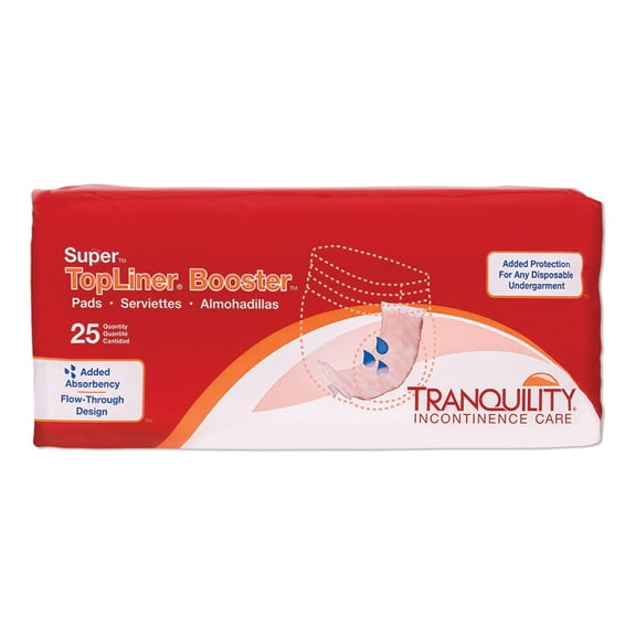 Tranquility TopLiner Unisex Booster Pad Flow-Through Pad 4-1/4 X 15 Inch 2060, 25 Ct