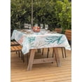 thumbnail image 3 of Outdoor Tablecloth with Umbrella Hole for Patio/Picnic/Party, Teal Red Jellyfish Coastal Waterproof Table Cloth Rectangle Table Cover Washable, Summer Beach Coral Starfish Nautical (60"x 102"), 3 of 8