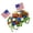 A, variant on Artificial Cemetery Flowers with Stand, Patriotic Red White Blue Memorial Bouquet with American Flag, Fade Resistant Grave Decoration for Independence Day, Realistic Floral Arrangement for Headstone