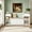White, variant on AUU All-in-One Entryway Storage Bench with Cushion, Compartments, Drawers and Open Shelves for Hallway, Mudroom or Living Room