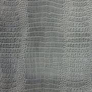 Shason Textile Faux Leather Upholstery Fabric,Crocodile Solid,Gray