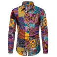 thumbnail image 1 of Camisa abotonada para hombre, informal, de negocios, de primavera y verano, de talla grande, con estampado de rayas, de manga larga, para el trabajo diario, camisa vaion, 1 of 6