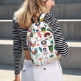 thumbnail image 6 of Honeii Alpaca Flower Print Canvas College Laptop Backpack, Durable Rucksack Travel Notebook Bag School Backpack Book Bag for Men Women-Small, 6 of 7