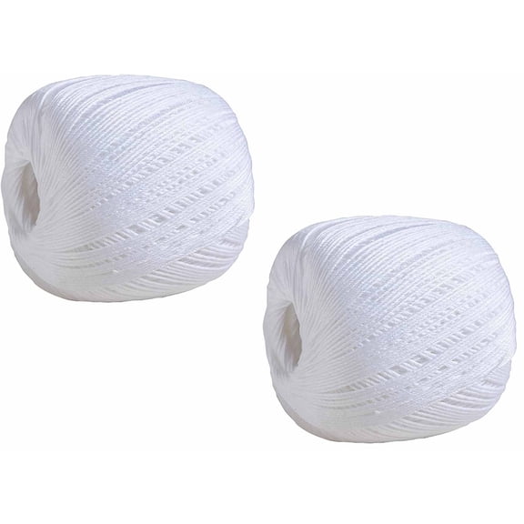 2Rolls Lace Weight 100% Mercerized Cotton Crochet Thread Yarn, 20g/Roll