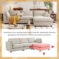 thumbnail image 5 of Resenkos Modern Beige Fabric L-Shaped Couch, 4-Seat Sofa Sectional with Reversible Chaise for Living Room, Apartment and Small Space, 5 of 10