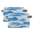 thumbnail image 2 of White Hibiscus Flowers Square Storage Bins with Handles Collapsible Containing Box 1 Pack, 2 of 9