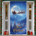 thumbnail image 3 of Festive Design Christmas Banner Santa Sleigh Reindeer Moonlight Snowy Backdrop for Holiday Party Home Decoration Winter Wonderland, 3 of 9
