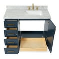thumbnail image 4 of Ariel Taylor 43 In. Right Offset Rectangle Sink Vanity With Carrara White Marble Countertop In Midnight Blue, 4 of 10