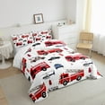 thumbnail image 3 of Manfei Fire Engine Queen Comforter Set,Modern Aircraft Airplane Bedding Sets,Red White Bedding Comforter Set For Boys,Microfiber Bedroom Decor Reversible,3 Pieces, 3 of 8