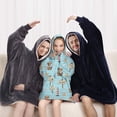 thumbnail image 5 of Blue Highland Cow Bathtub Starfish Pattern Blanket Hoodies for Kids 6-13YR Oversize Wearable Blanket Hoodies for Boys Girls Teens, 5 of 7