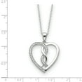 thumbnail image 2 of Sterling Silver CZ Hearts Joined Together 18in Necklace and Pendant, 2 of 7