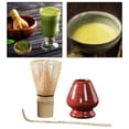 thumbnail image 4 of Abbracc 3Pcs Ceramic Matcha Ceremony Set Matcha Whisk Set Handmade Handcrafted Japanese red, 4 of 6