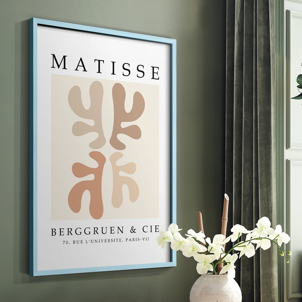 Matisse CCCXLVIII in Blue Solid Wood 11 x 14 Framed Print