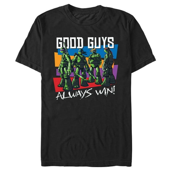 Men's Teenage Mutant Ninja Turtles Good Guys Always Win! Graphic Tee Black Small