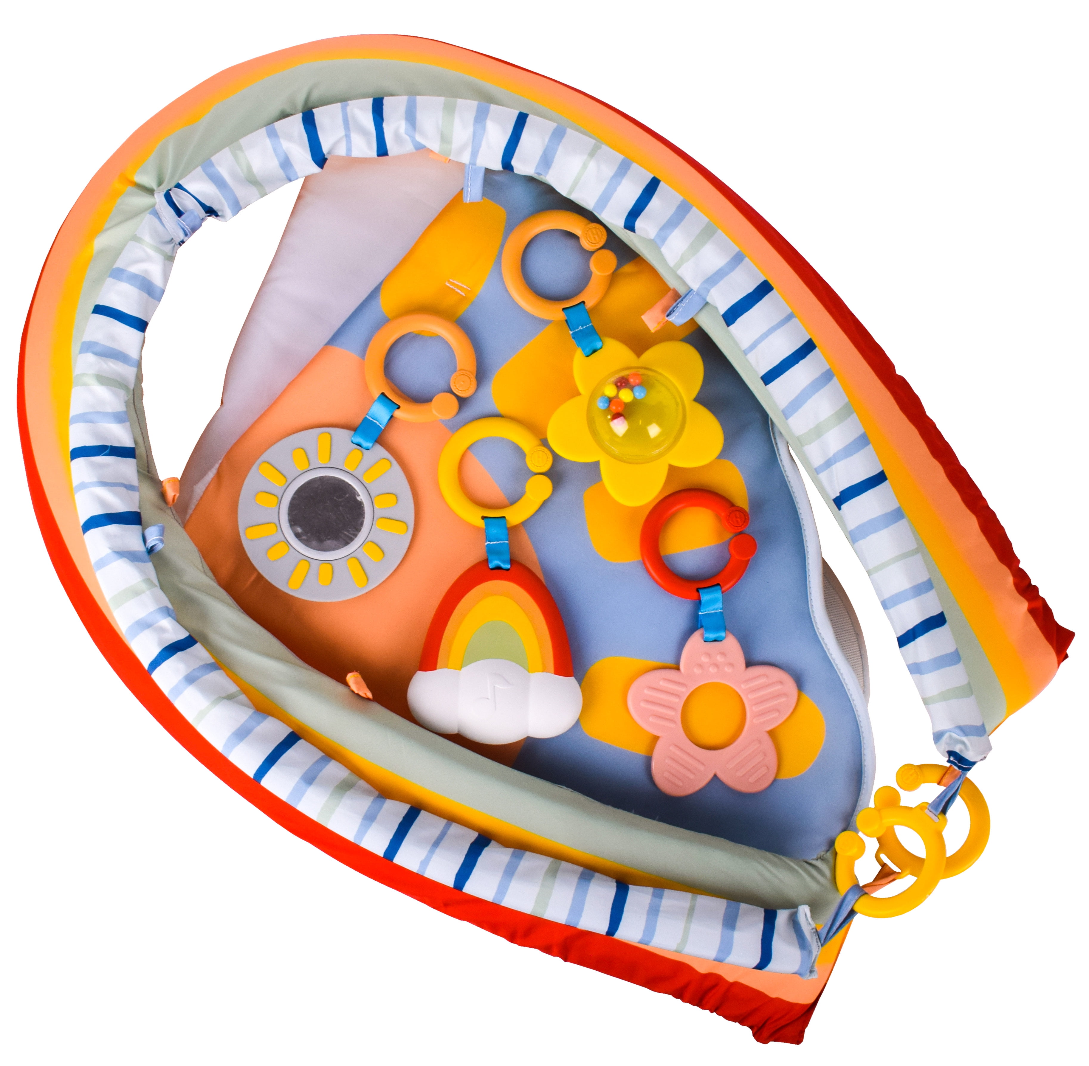 Hopscotch Lane Rainbow Activity Gym - Tummy Time Play Mat, Musical Hanging Toys, Infant 0+ Months