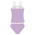 thumbnail image 4 of Girls 2 Piece Tankini Swimsuit Adjustable Straps Cut Out Solid Color Bathing Suit with Padded Shell Tween Swimwear for Beach Pool Vacation(Purple/160), 4 of 7