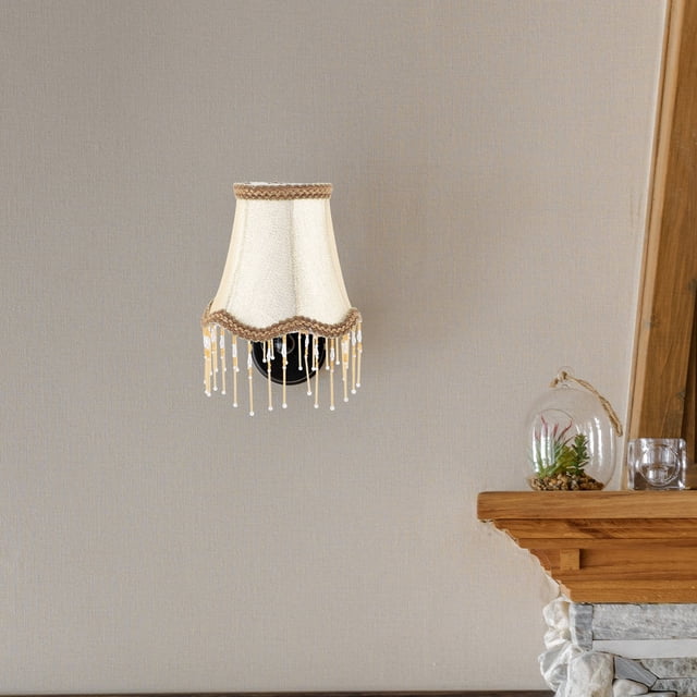 COSMOBETTY Pantalla Para De Interior En Beige Para Lámparas De Escritorio Y Pared